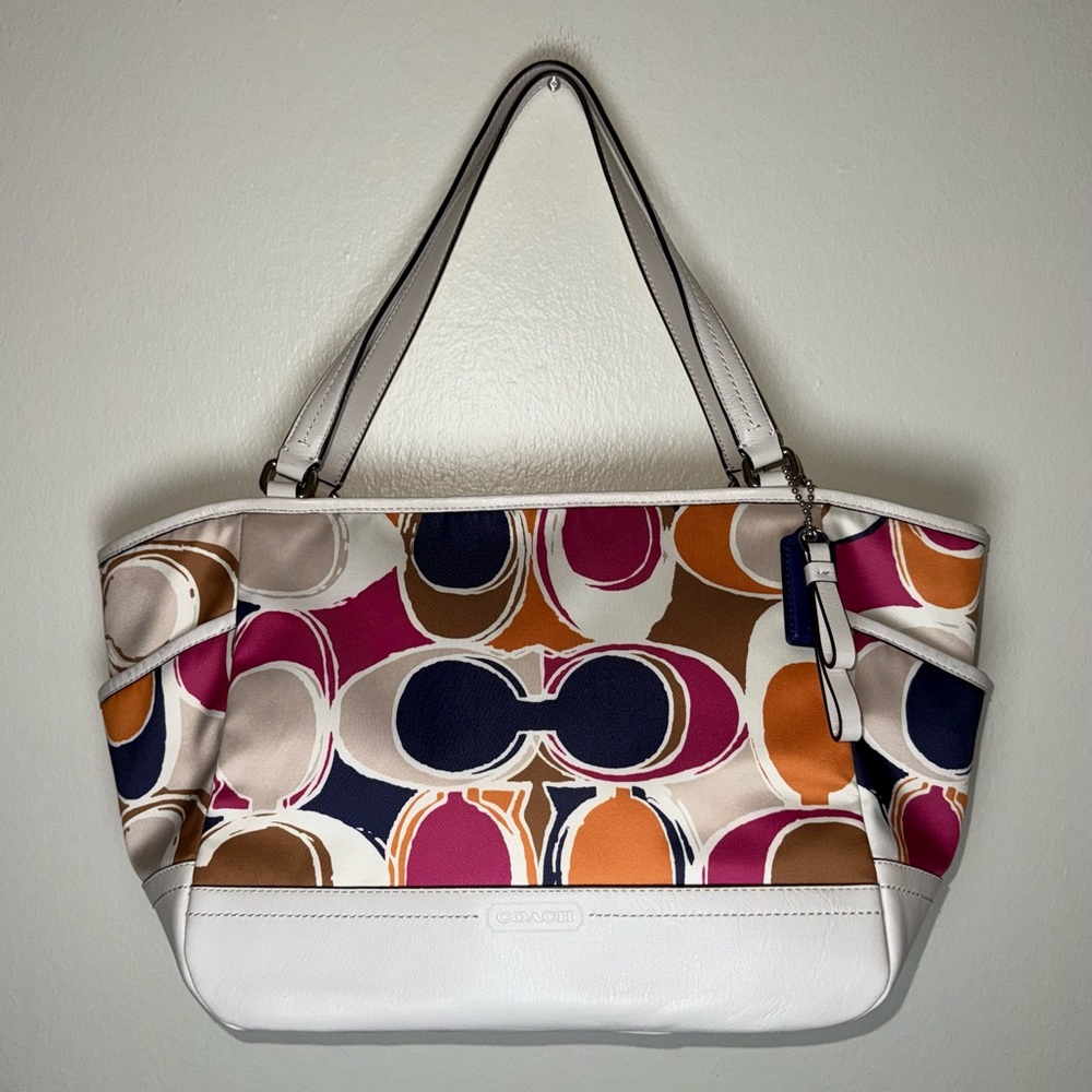 Coach Signature Multi-Color Canvas & Leather Tote Bag - F23277 NWT - Picture 2 of 10